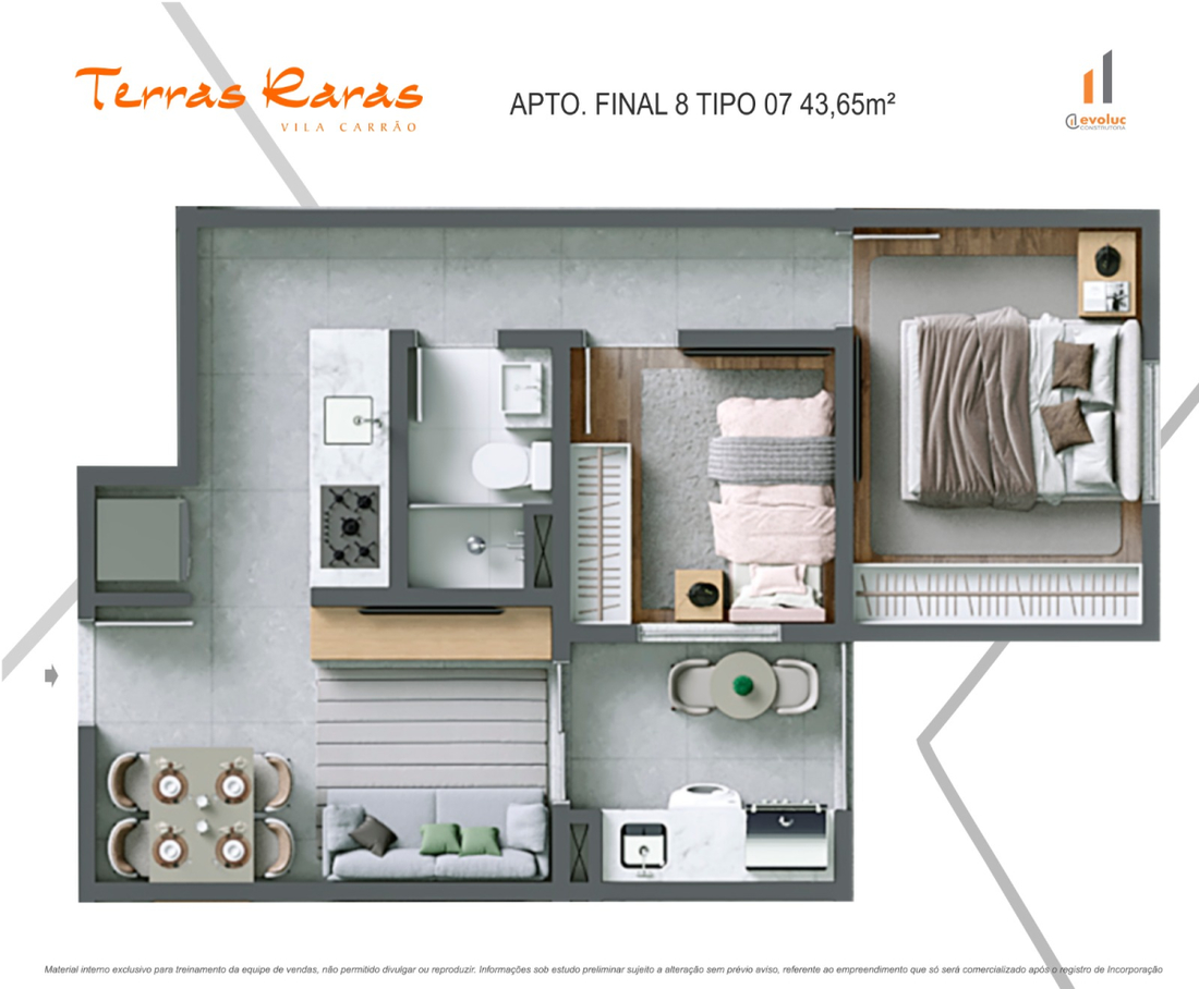 Planta 43,65 m²